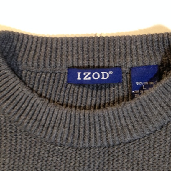 IZOD Dark Gray 100% Cotton Knit Crew Neck - Picture 2 of 5
